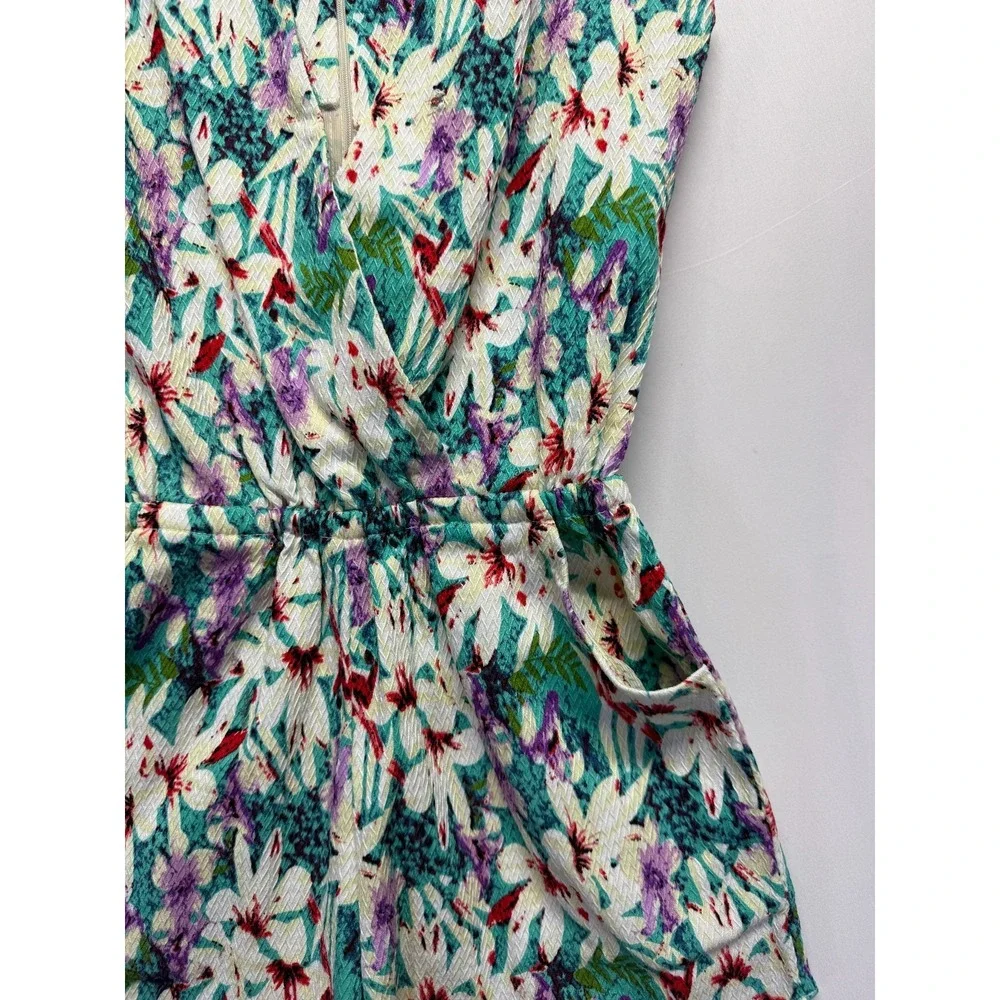 Little Lauren Co. Romper Womens Small Multi Floral Print Elastic Waist One Piece